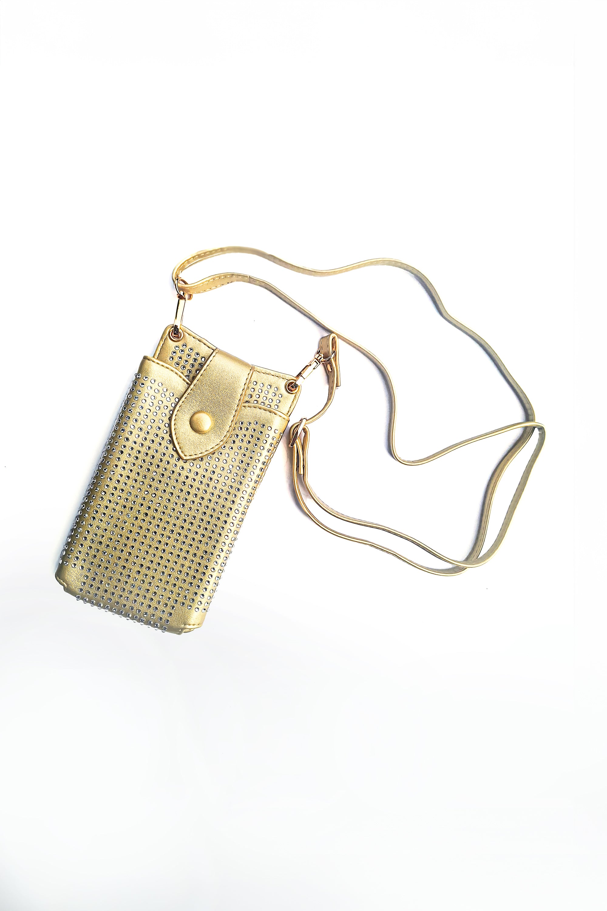 Gold Cross Body Phone Pouch