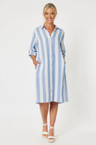 shirt-dress-blue-stripe-linen-blend-plus-size-clothing