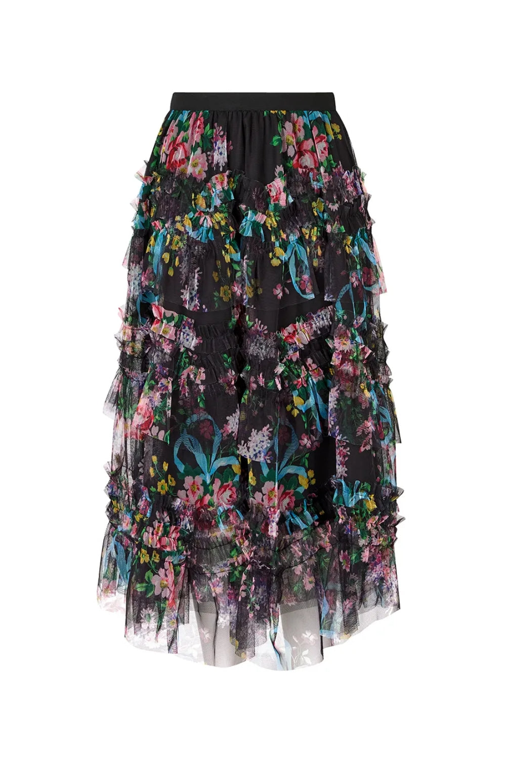 Floral tiered skirt on a white background