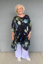 silk-kaftan-one-size-plus-size-floral-navy