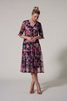 women's plus size floral wedding guest dress