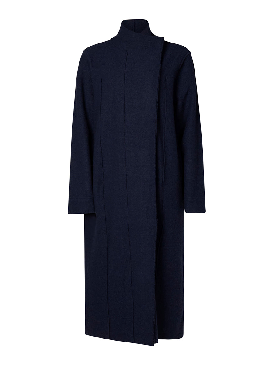 Navy blue coat on a white background