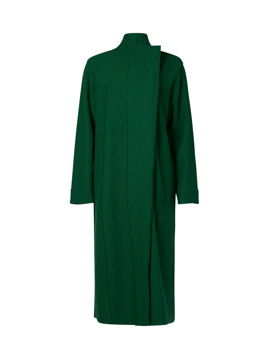 Green coat on a white background