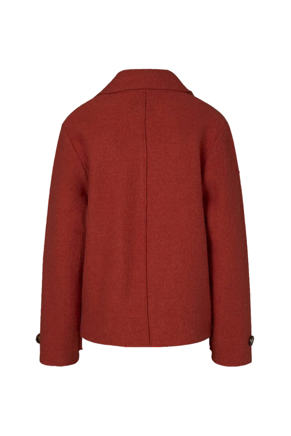 Rust coat on a white background back angle