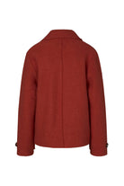 Rust coat on a white background back angle