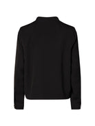 Black long-sleeve shirt on a white background back angle