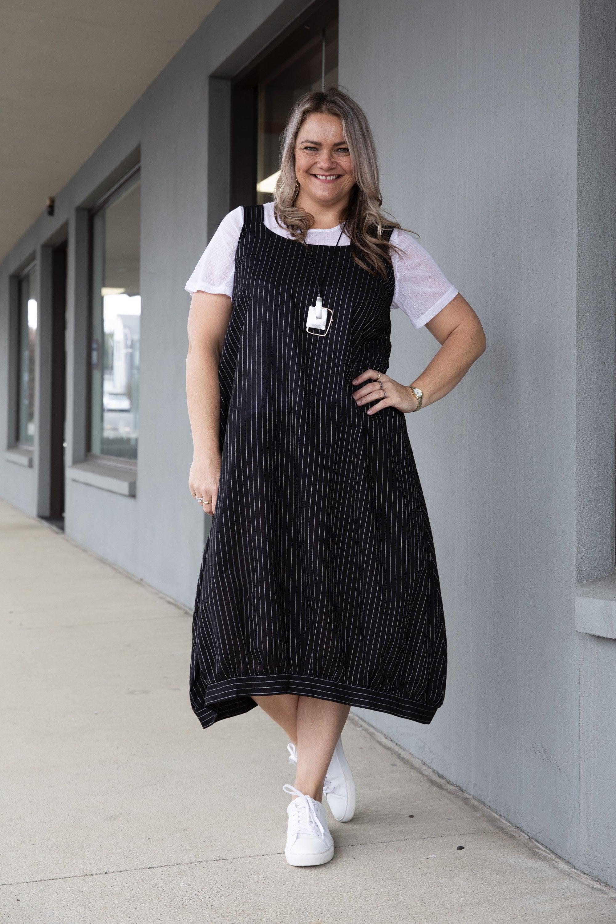 cashews-stripe-strap-dress