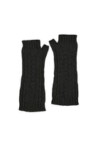 long cable knit glovelet pair in charcoal