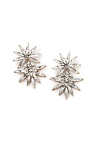 Star-shaped earrings with clear stones on a white background