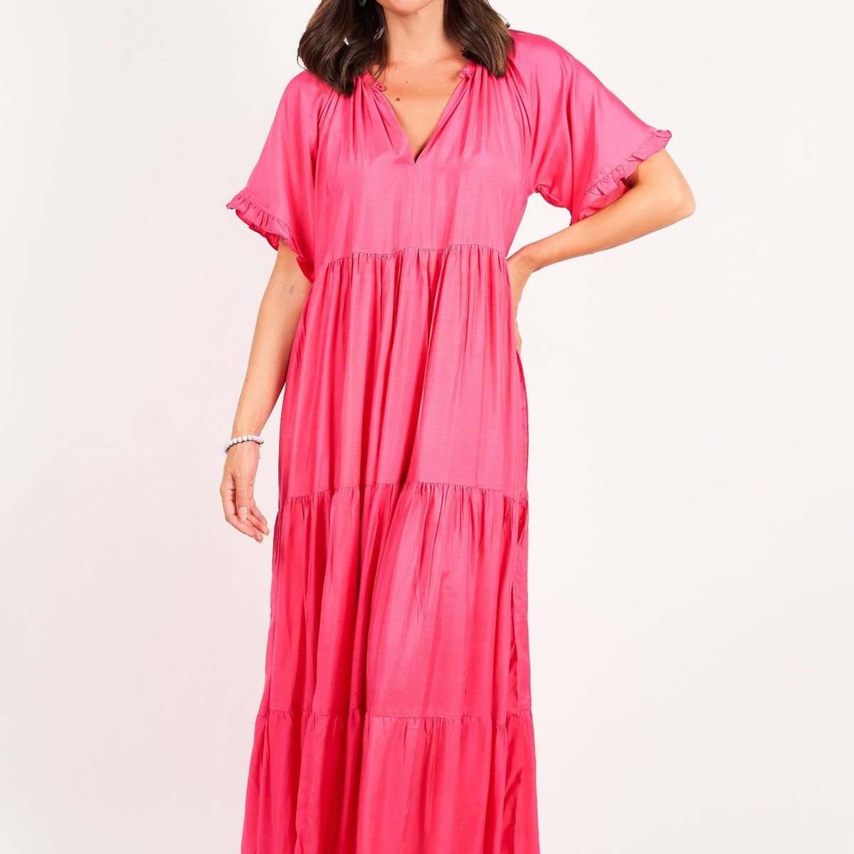 Naudic - Lv7047 Amisha Short Sleeve Maxi Dress – Magazine Designer Clothing