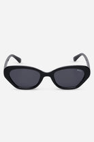 Black cat-eye sunglasses on a white background