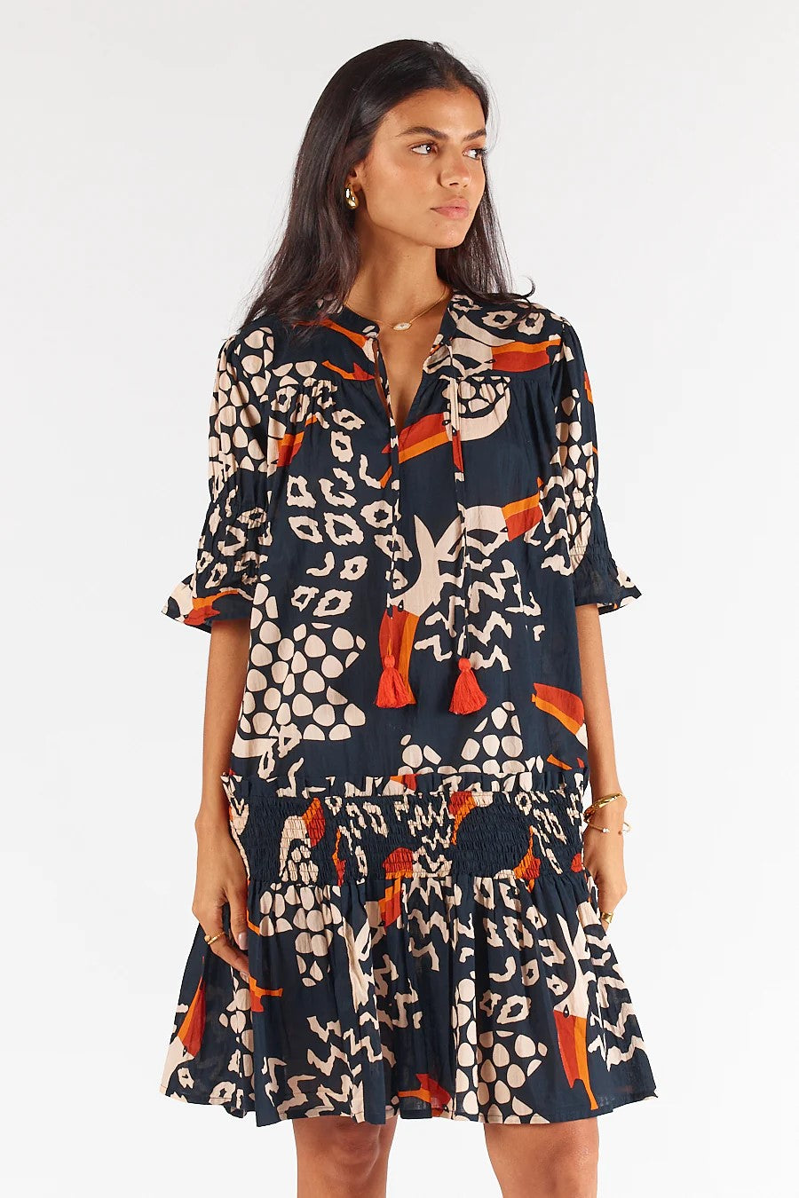 knee-length-plus-size-clothing-dress-toucan-print