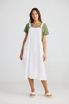 women's white pinafore