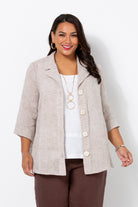 womens plus size linen jacket