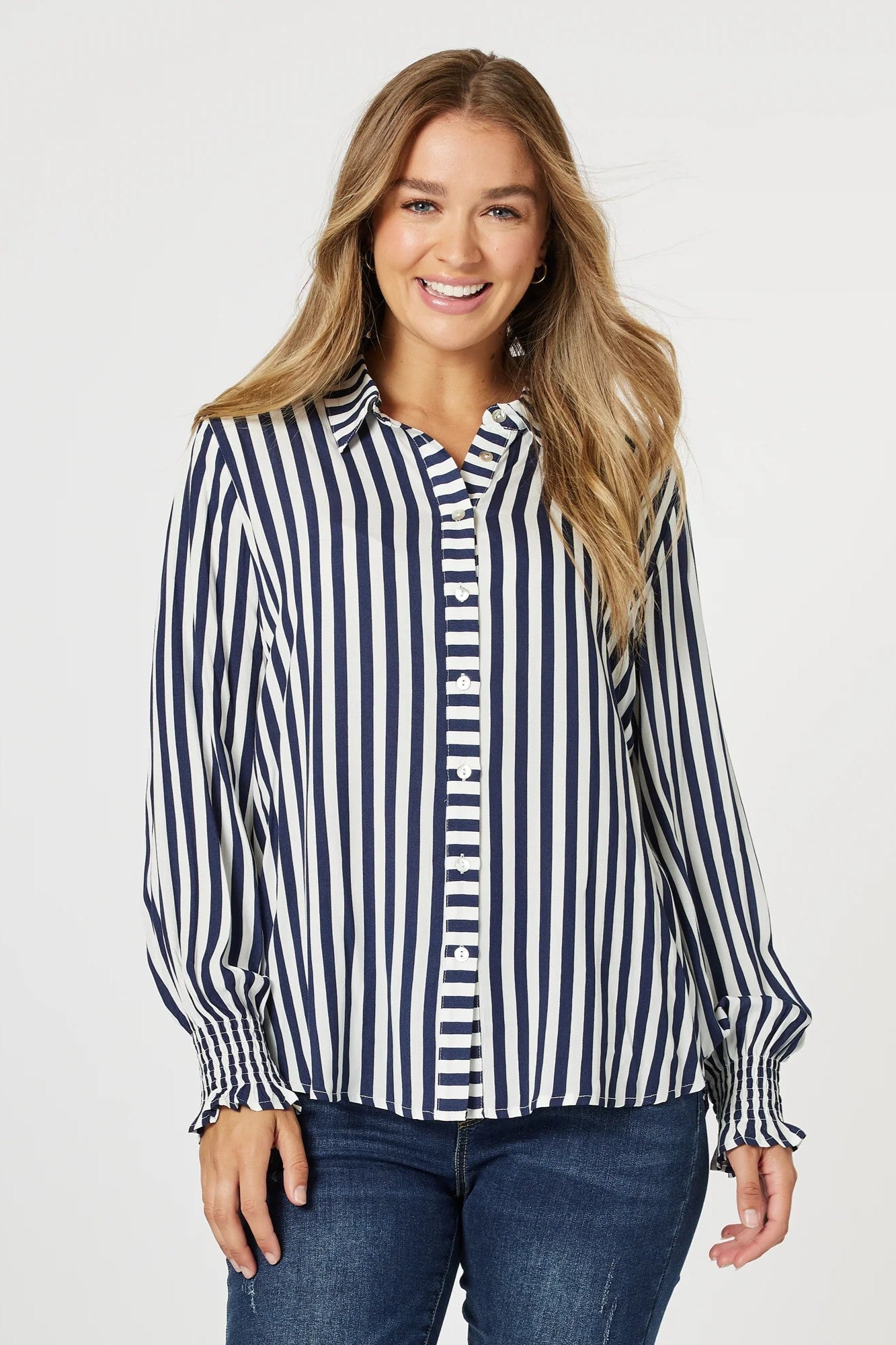 long-sleeve-navy-white-stripe-shirt-plus-size-clothing