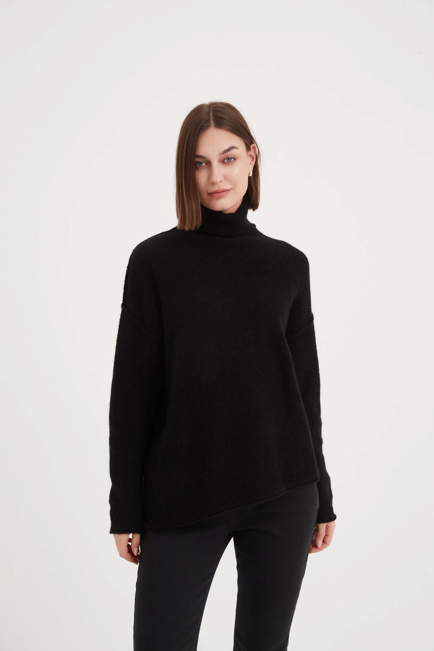 exposed-seam-funnel-neck-knit-black