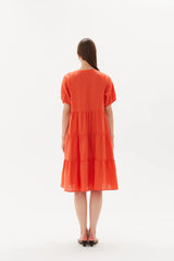 Tirelli - 21D2660 Tiered Linen Dress - Plain