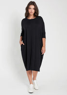 black-midi-cocoon-dress-plus-size-clothing