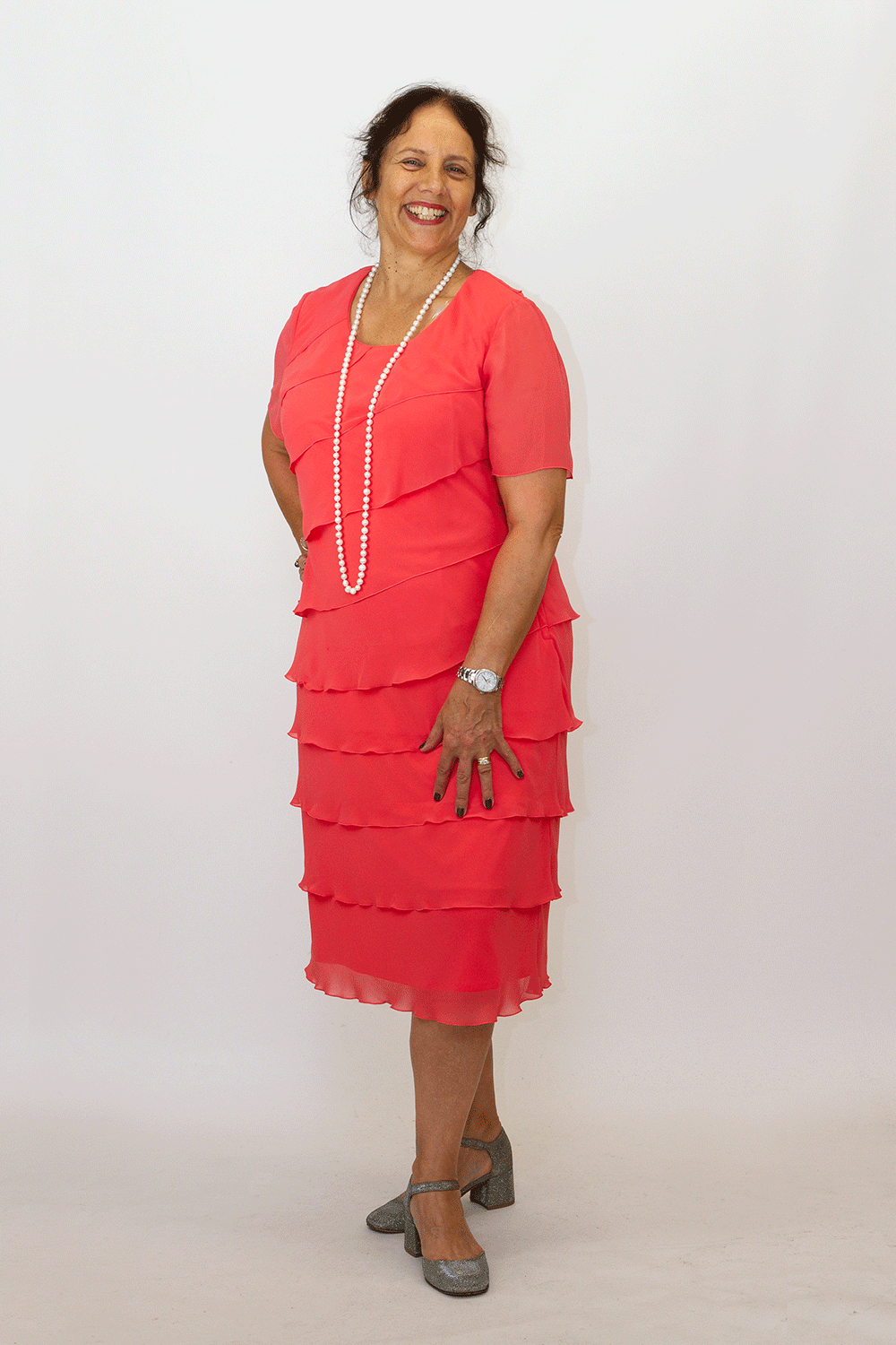 Chiffon layered sales dress plus size