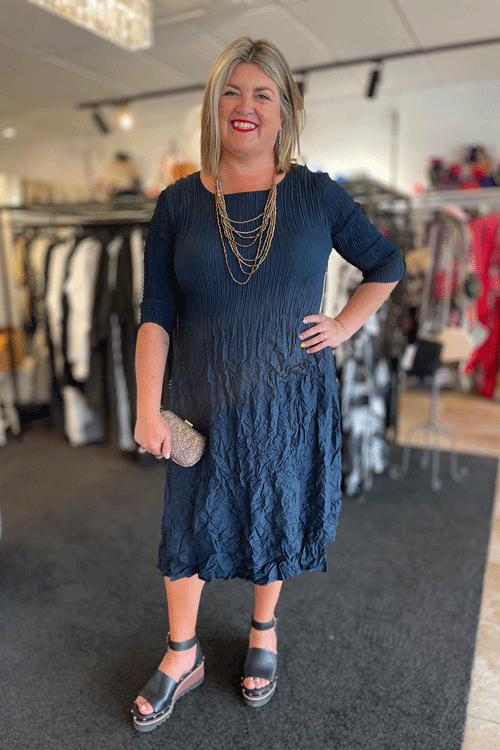 Alquema Size Chart Alquema - ADC544-BG 3/4 Smash Pocket Dress – Magazine Designer Clothing