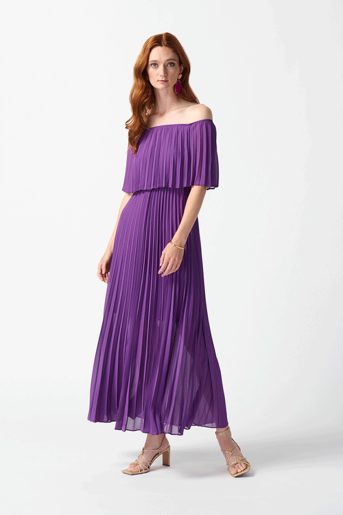 joseph-ribkoff-off-the-shoulder-purple-dress