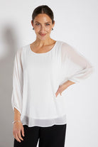 billow-sleeve-layered-blouse-tunic-white-plus-size-clothing