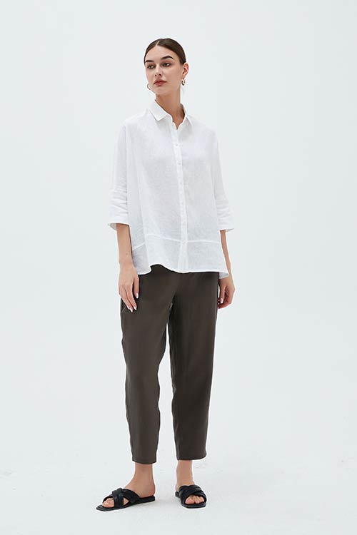 Tirelli - 22S2811 Deep Hem Linen Shirt
