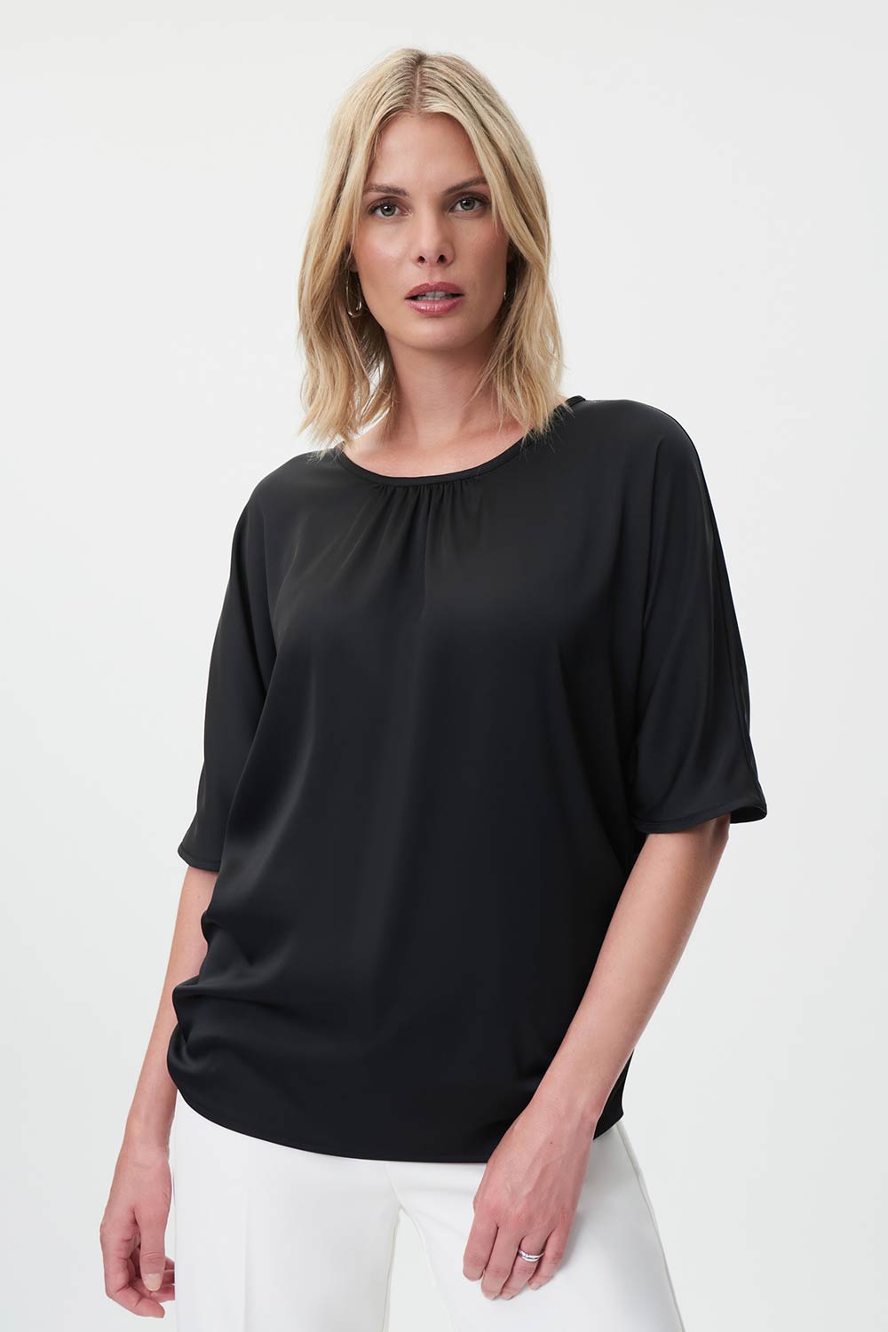 joseph-ribkoff-satin-gather-top