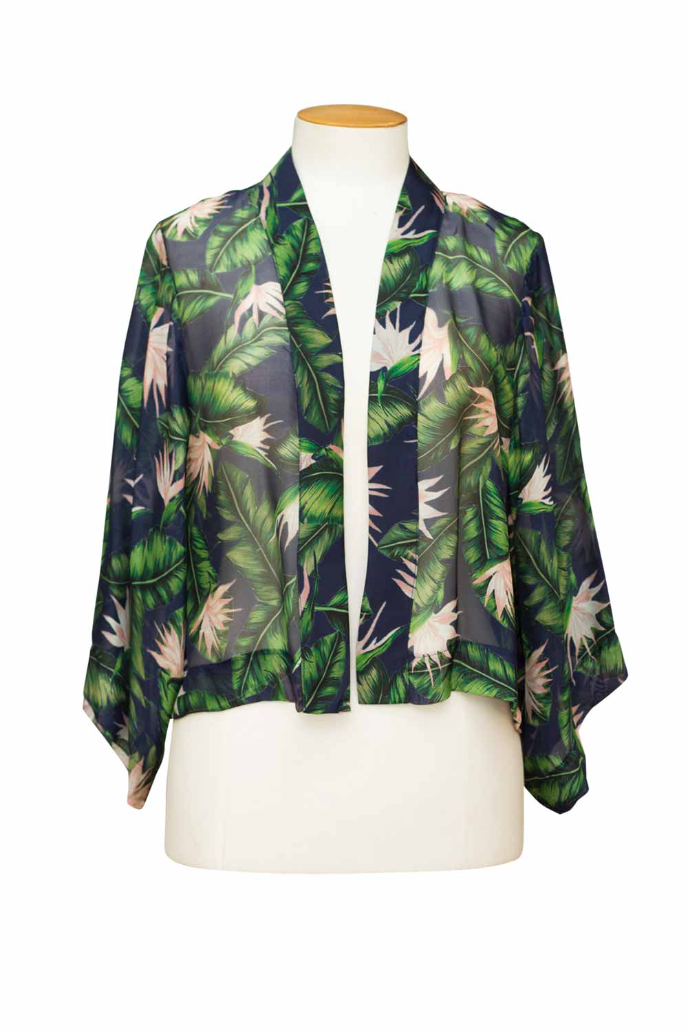 Blanc - M1019S Silk Cropped Kimono - Exclusive – Magazine Designer Clothing