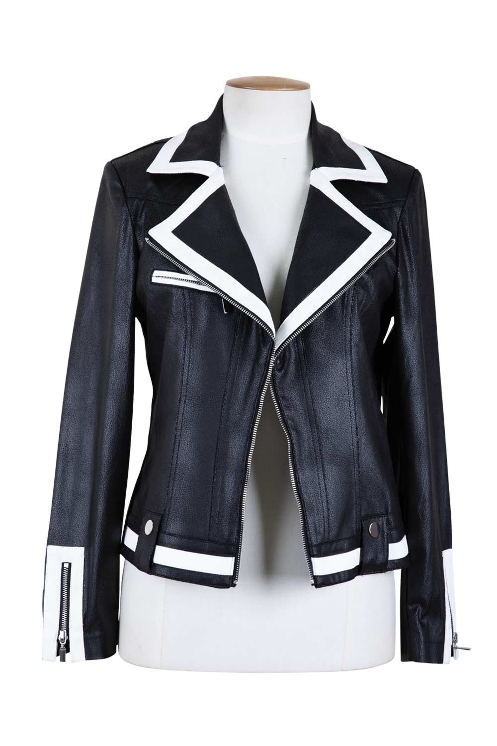 Contrast hot sale biker jacket