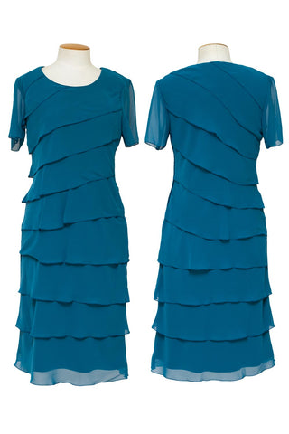 Layla Jones / Jesse Harper LJ0002/JH0072 - Short Sleeve Chiffon Layer Dress