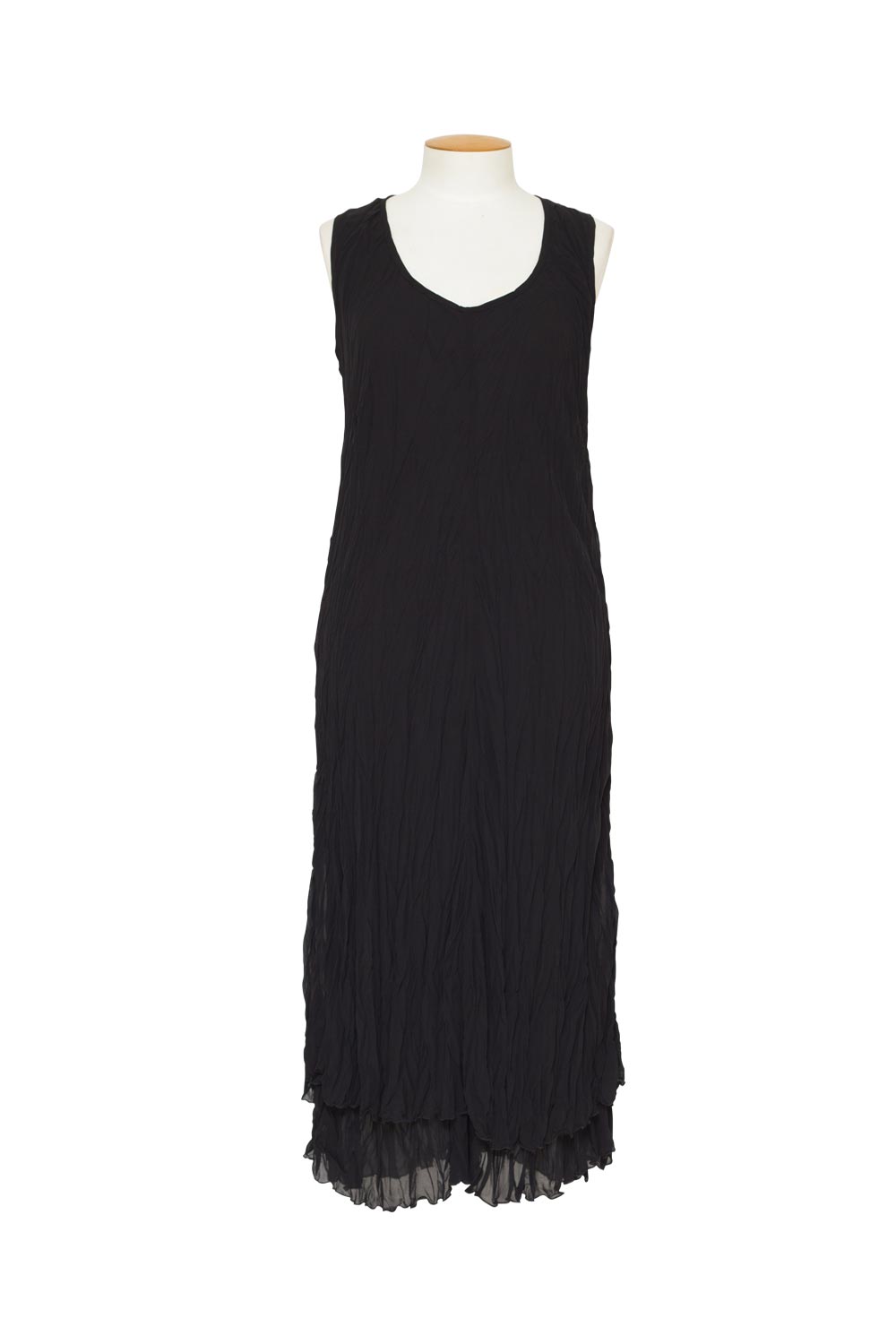 Soft Surroundings Black Chiffon Layered Dress Sleeveless Size XL